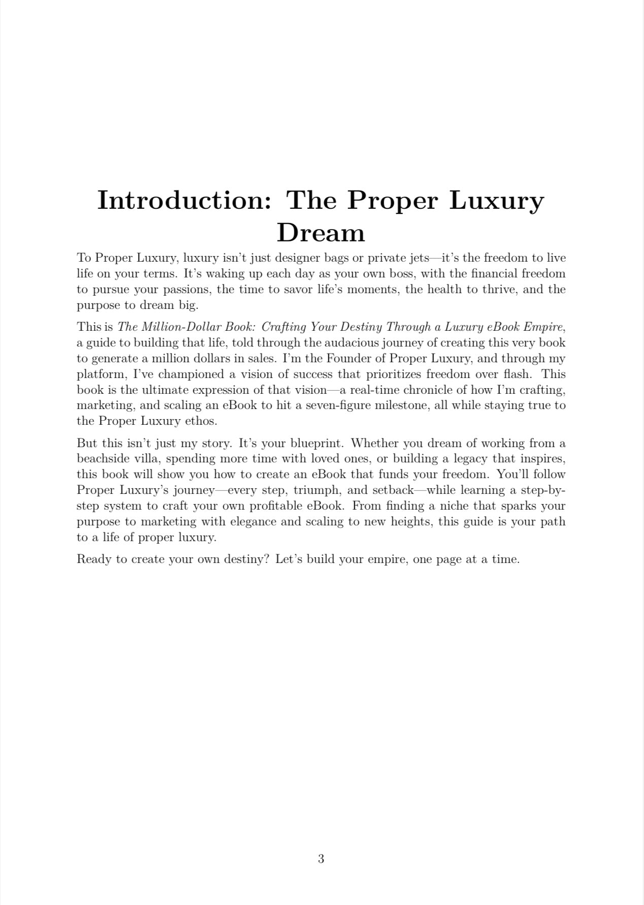 The Million Dollar Book: Crafting Your Destiny Through a Luxury eBook Empire
